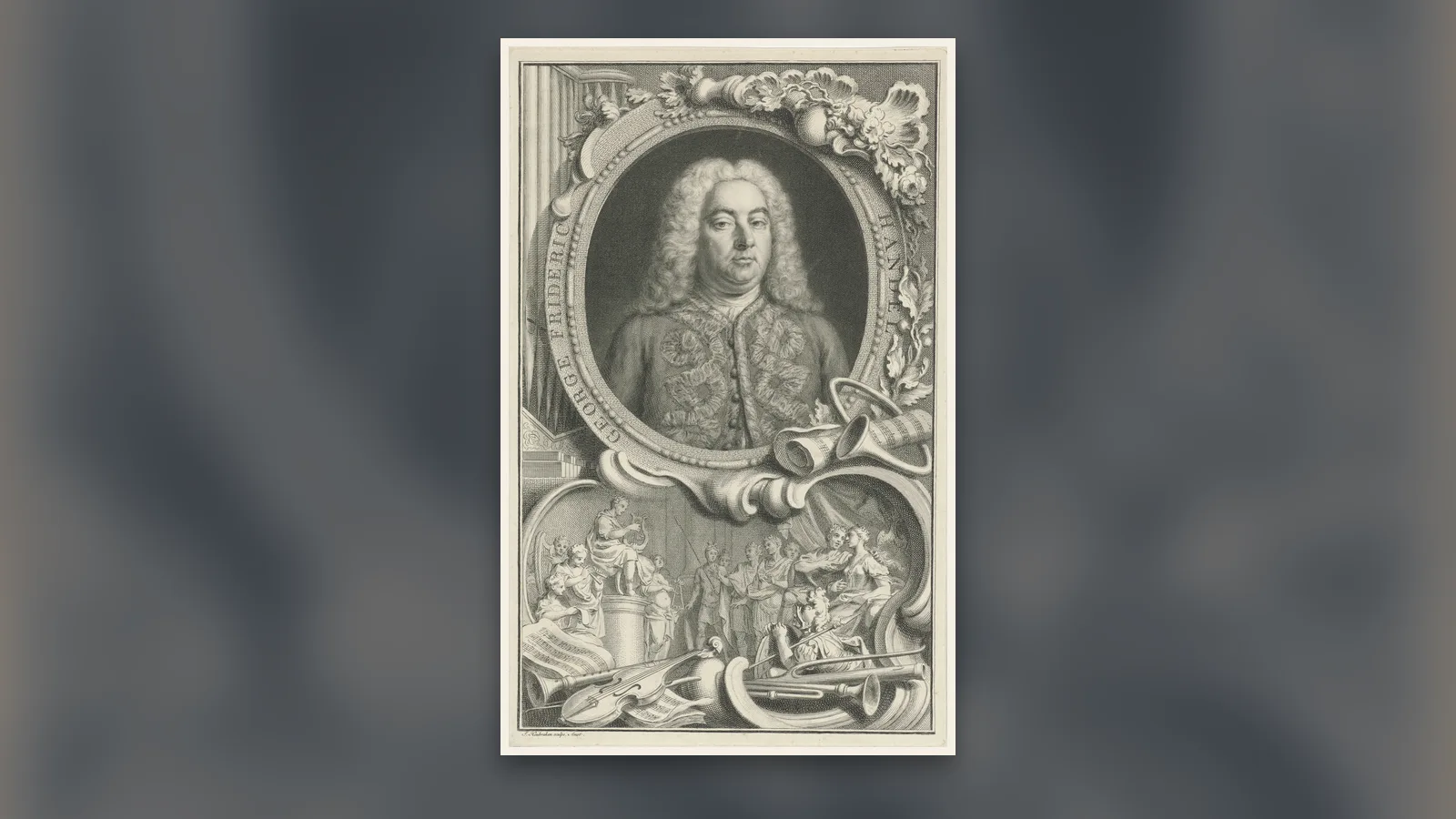 Portrait gravé de Georg Friedrich Haendel conservé au Rijksmuseum