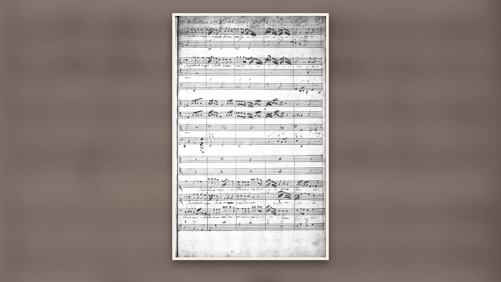 Page des manuscrits de Tenbury attribuée à l’entourage de Johann Pachelbel