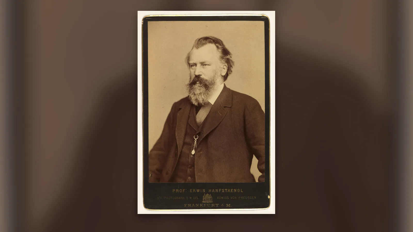Portrait photographique de Johannes Brahms par Erwin Hanfstaengl