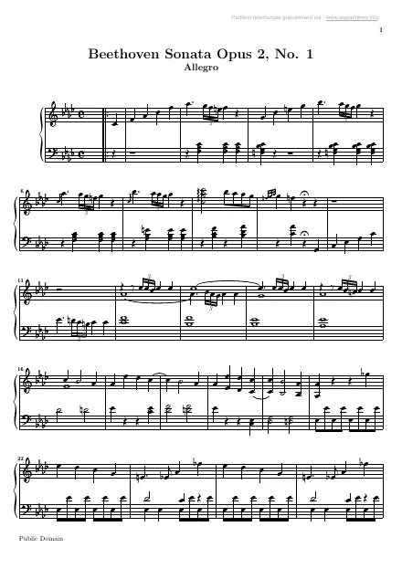 First page of Sonate n°01 Op. 2 - 1er mouvement : Allegro