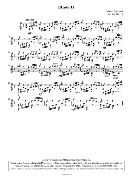 Première page de la partition Étude op. 60 no 11