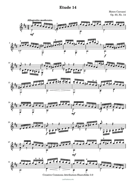 Première page de la partition Étude op. 60 no 14