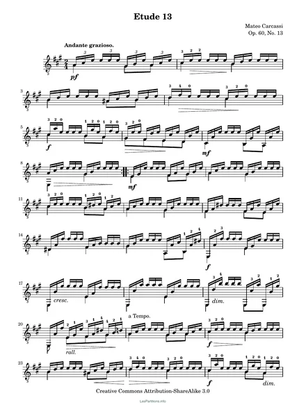 Première page de la partition Étude op. 60 no 13