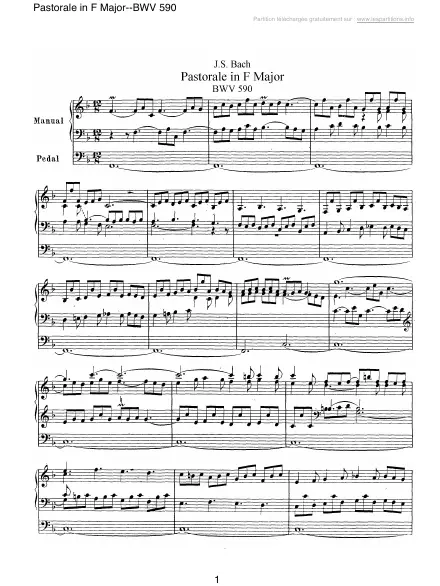First page of Pastorale en Fa majeur BWV 590