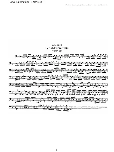 First page of Pedal Exercitium en Sol mineur BWV 598