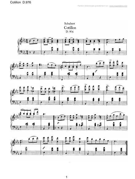 First page of Cotillon D.976