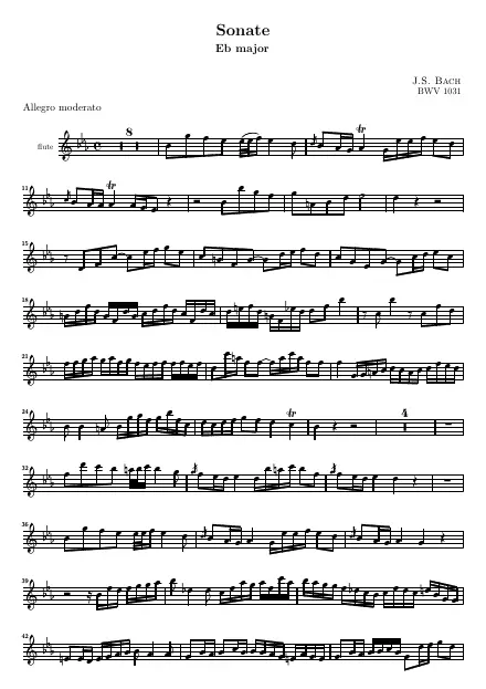 First page of Sonate en Mib majeur BWV 1031