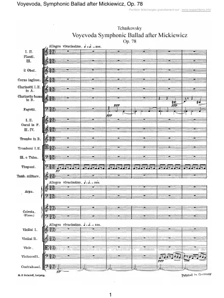 First page of Voyevoda, Symphonic Ballad after Mickiewicz Op. 78