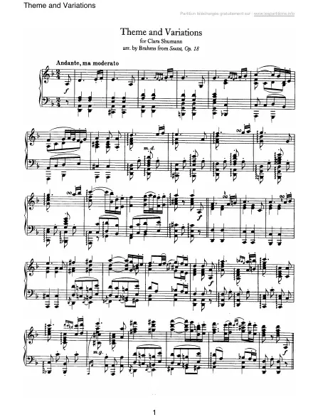 First page of Theme and Variations