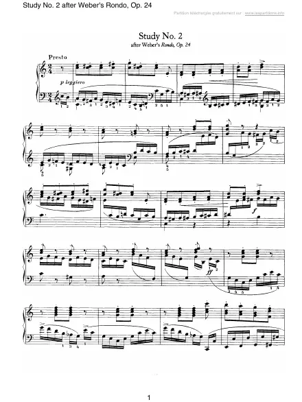 First page of Study No. 2 after Weber's Rondo, Op. 24
