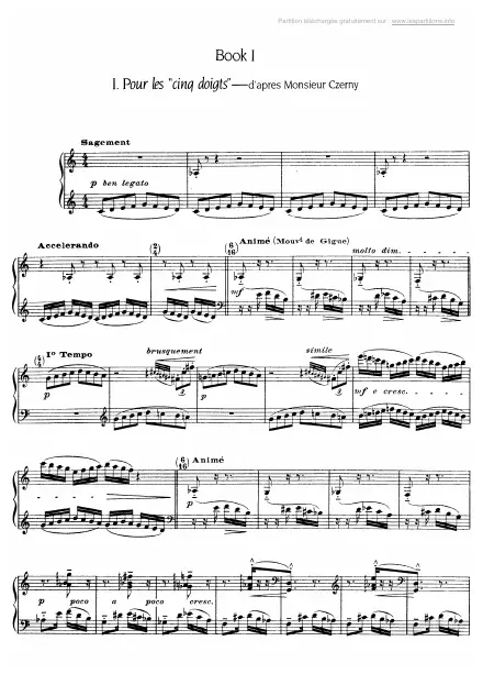 Première page de la partition Etudes livre 1