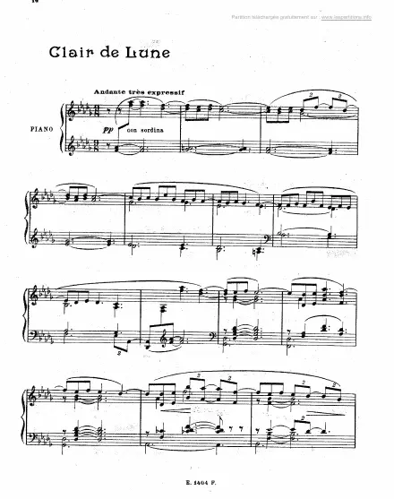 First page of Suite Bergamasque n°3 - Clair de lune