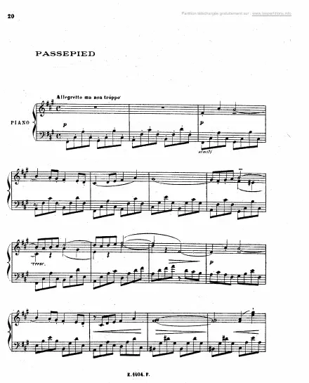 First page of Suite Bergamasque n°4 - Passepied