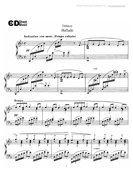 Première page de la partition Ballade