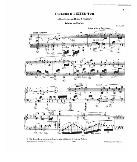 First page of Tristan und Isolde piano reduction