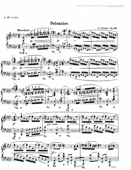 Première page de la partition Polonaise Op. 53