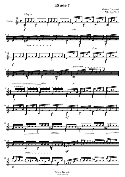 First page of Étude Op. 60 n° 7