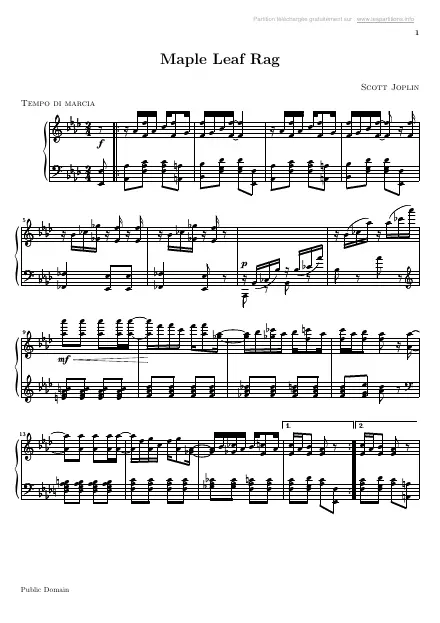 First page of Maple Leaf Rag