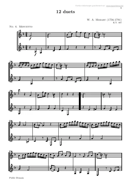 First page of Duo n°04 pour 2 cors KV487 : Polonaise