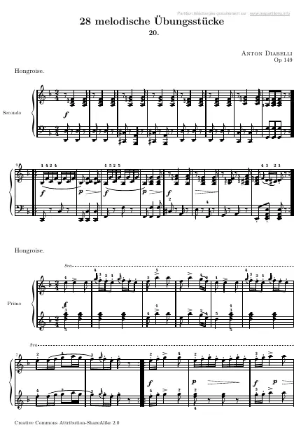 Première page de la partition Pièces mélodiques Op. 149 n°20