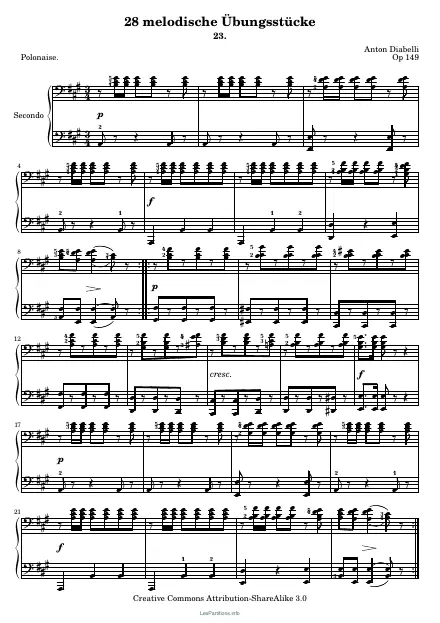 First page of Melodious Pieces Op. 149 No. 23