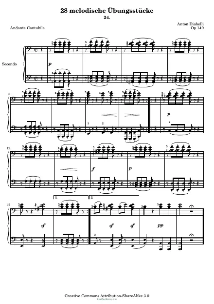 First page of Melodious Pieces Op. 149 No. 24