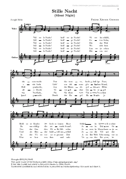 First page of Stille Nacht - Douce nuit, sainte nuit