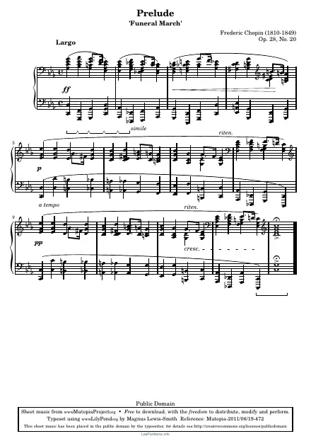 First page of Prelude in C minor Op. 28 No. 20
