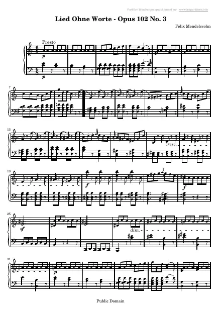First page of Romance sans paroles Op. 102 n°3