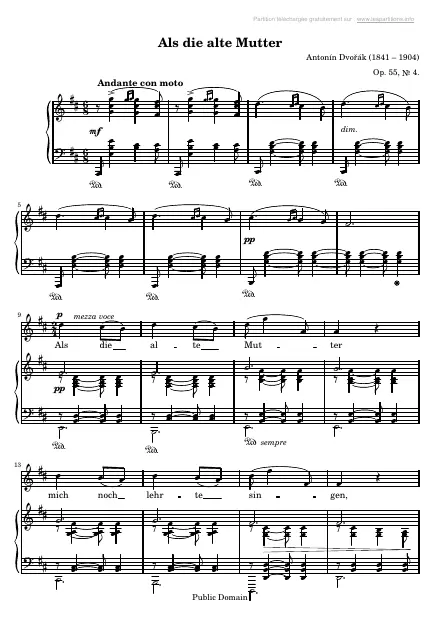 First page of Als die alte Mutter Op. 55 n°4