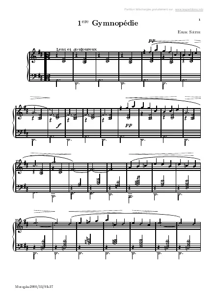 First page of Gymnopédie n°1