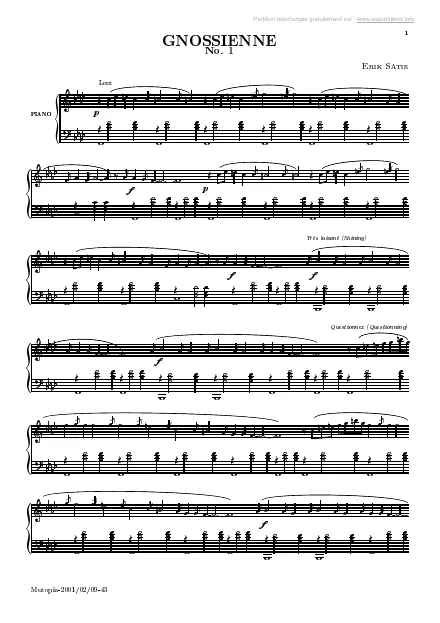 First page of Gnossienne n°1