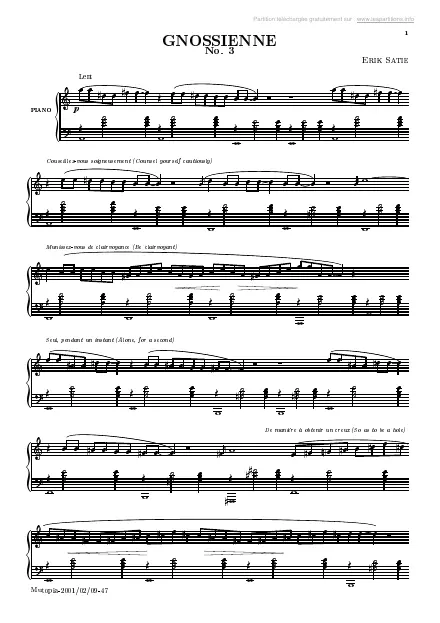 First page of Gnossienne n°3