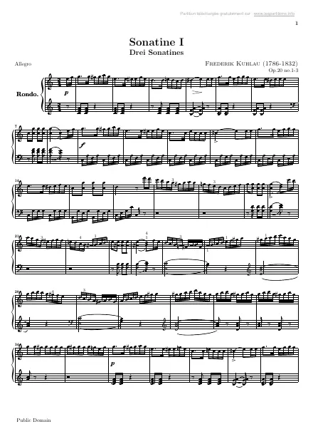 First page of Sonatina No. 1 in C major, Op. 20 — III. Rondo