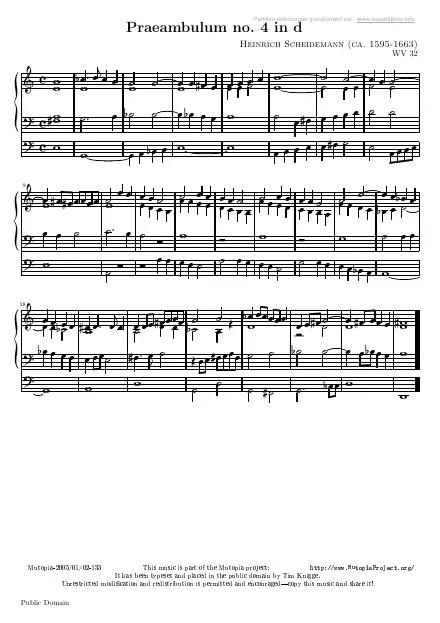 First page of Preambulum n°4 en Ré