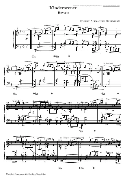 Première page de la partition Scènes d'enfants Op. 15 n°7 : rêverie