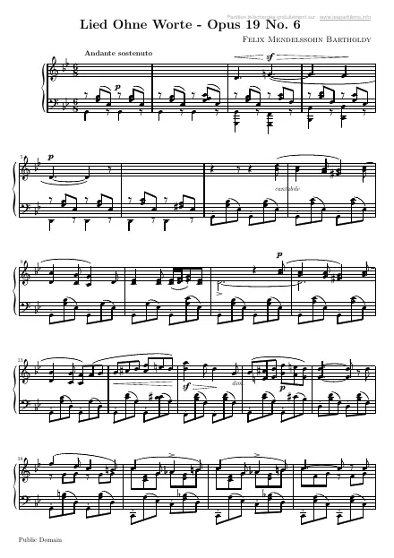 First page of Romance sans paroles Op. 19 n°6