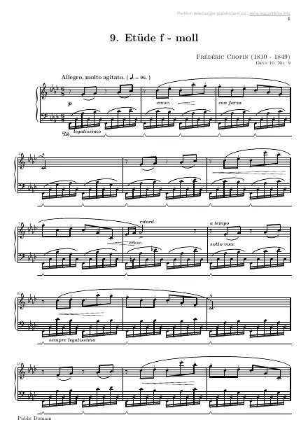 First page of Étude Op. 10 n°9