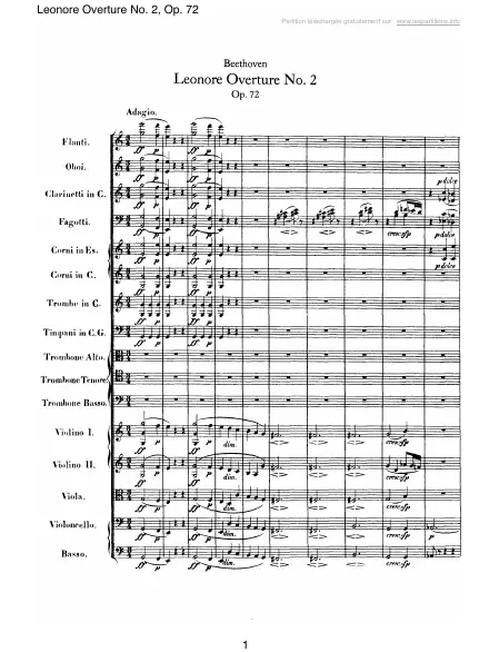First page of Ouverture Léonore Op. 72 n°2