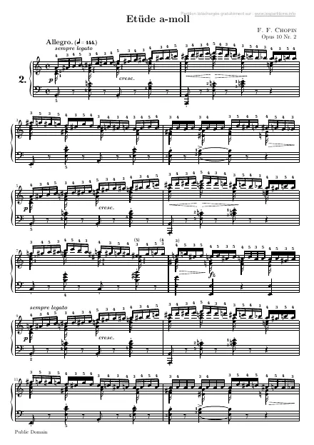 First page of Étude en La mineur Op. 10 n°2