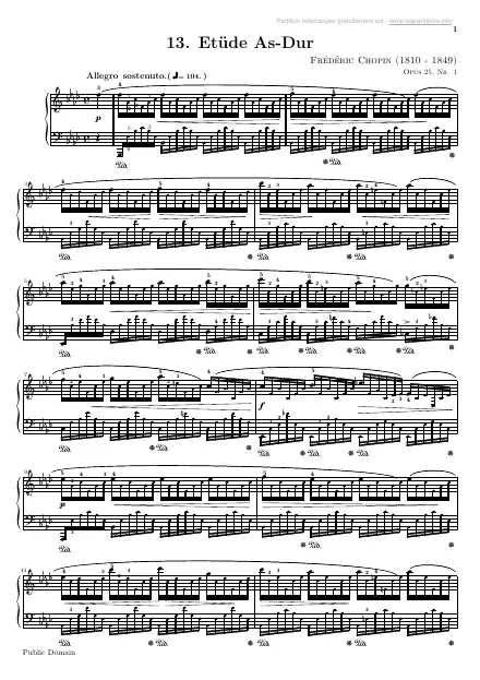 First page of Étude, Op. 25 No. 1