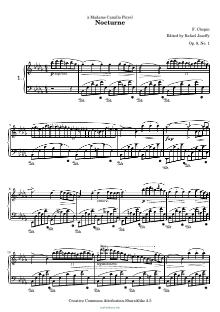 First page of Nocturne in B-flat minor, Op. 9 No. 1