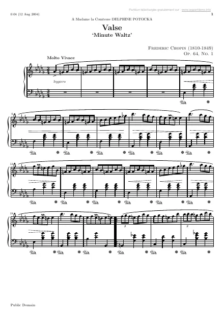 First page of Waltz Op. 64 n°1 « minute »
