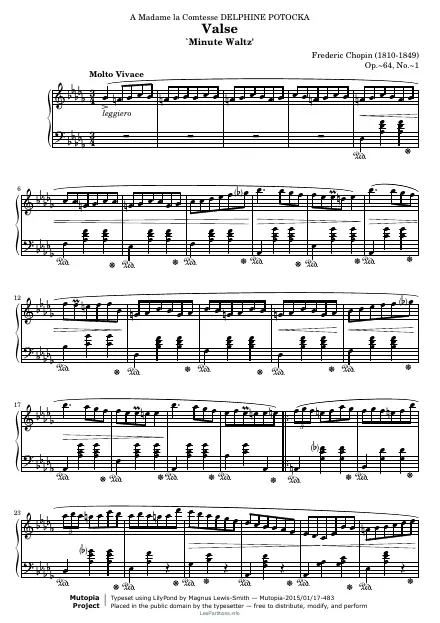 First page of Minute Waltz, Op. 64 No. 1