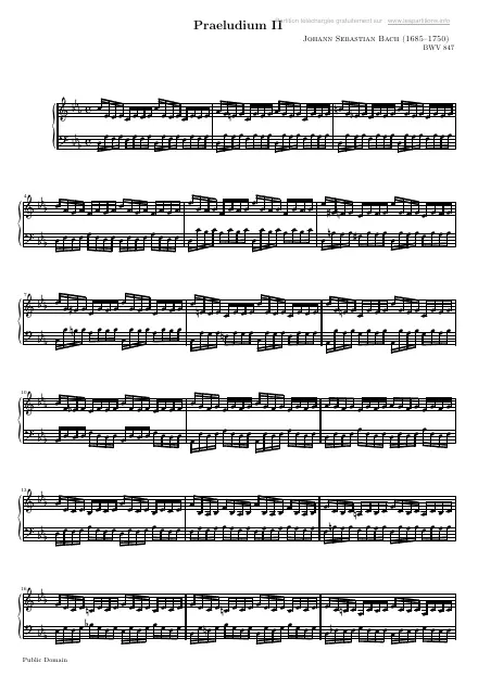First page of Le clavier bien tempéré I - Prélude 02 BWV 847