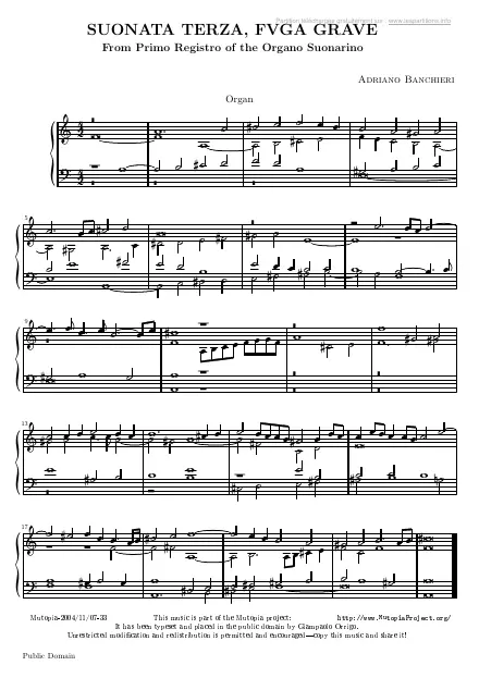 First page of Sonate n°3 - Fuga Grave
