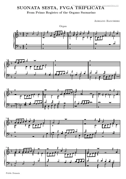First page of Sonate n°6 - Fuga Triplicata