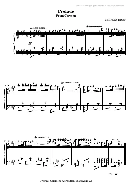 First page of Carmen - Prelude