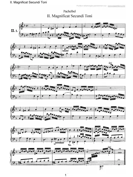 Première page de la partition 8 fugues pour le Magnificat N°02 - Magnificat Secundi Toni