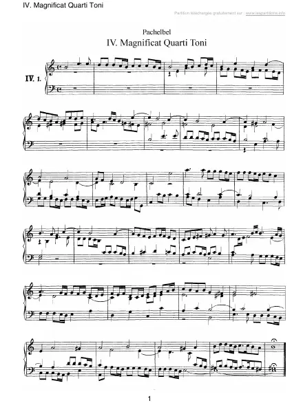 First page of 8 Fugues on the Magnificat N°04 - Magnificat Quarti Toni